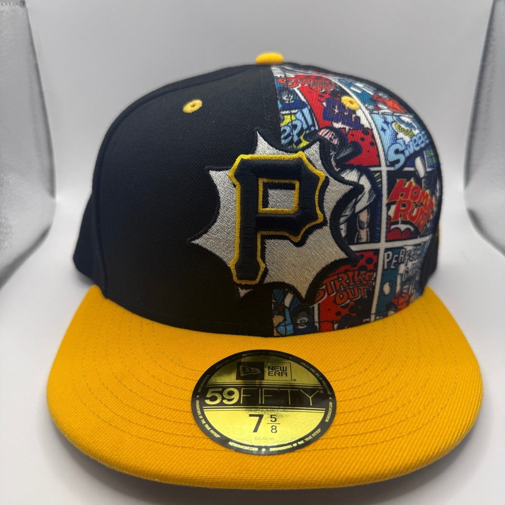 New Era 59FIFTY Pittsburgh Pirates Comic Graphic Fitted Hat 7 5/8 Black 60693011
